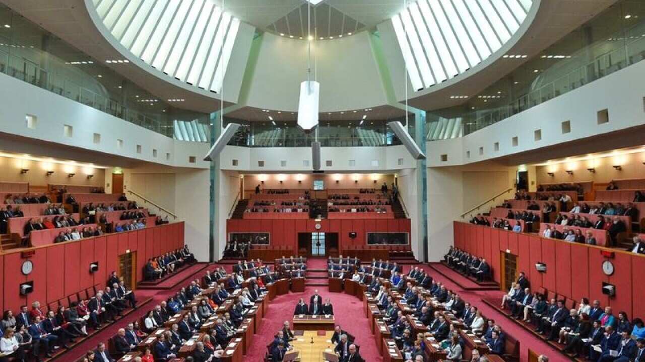 Senators and MPs at the start of the 45th Parliament in 2016.