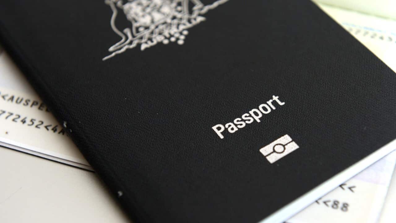 An Australian passport pictured in Brisbane