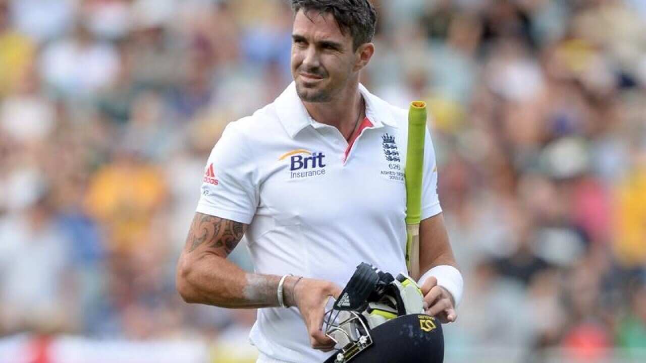 Kevin Pietersen departs the oval for England in 2013.