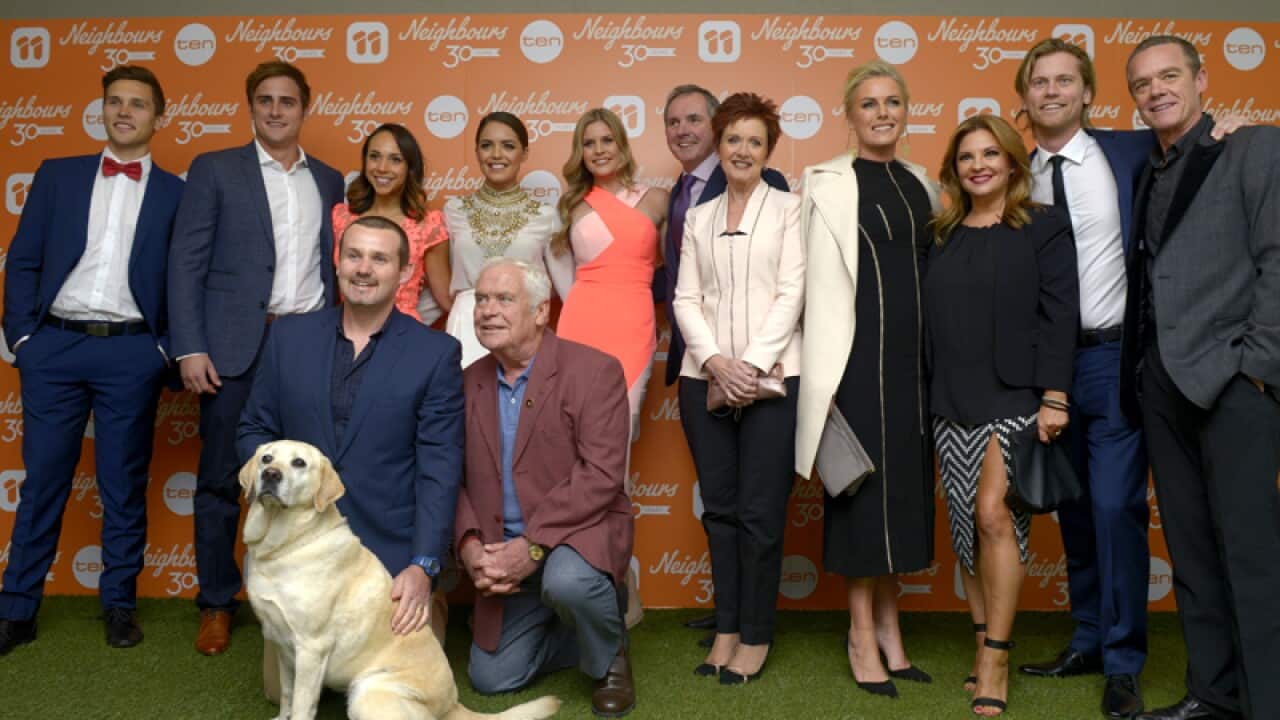 Cast members of Australian soap Neighbours
