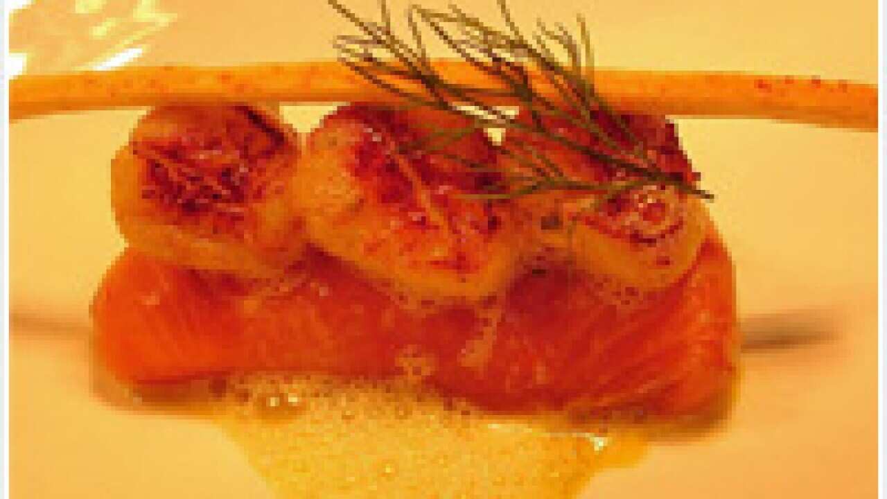 Seared spring bay scallops