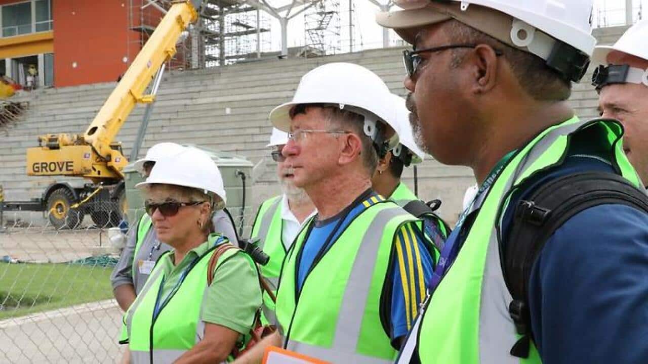 The Sir John Guise Stadium under construction ahead of the 2015 Pacific Games (Supplied)