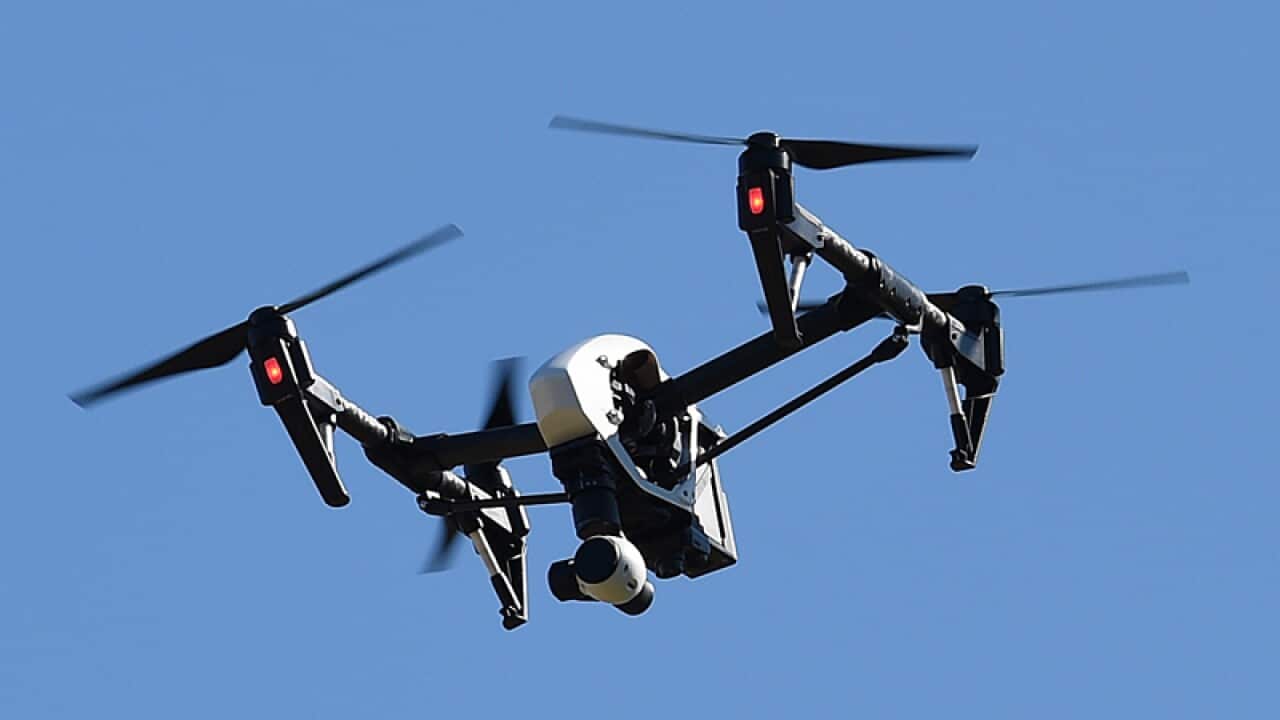 A stock image of an aerial drone