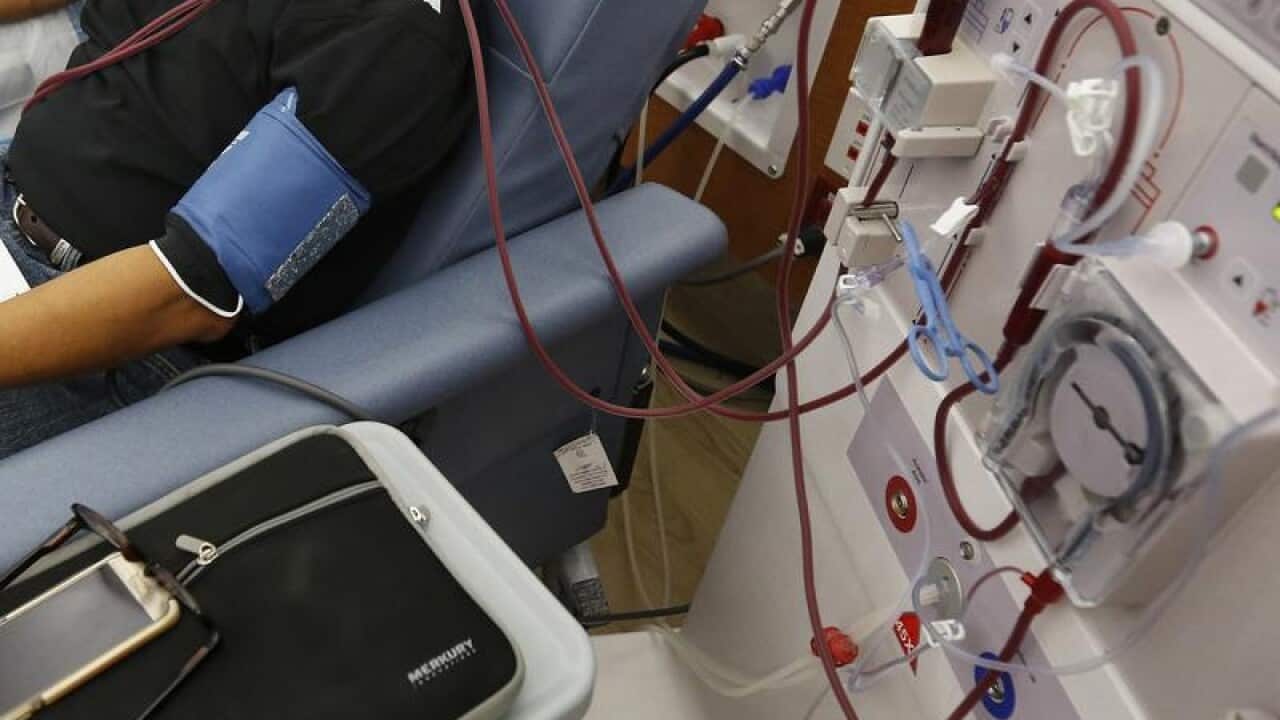 A patient undergoes dialysis in California.