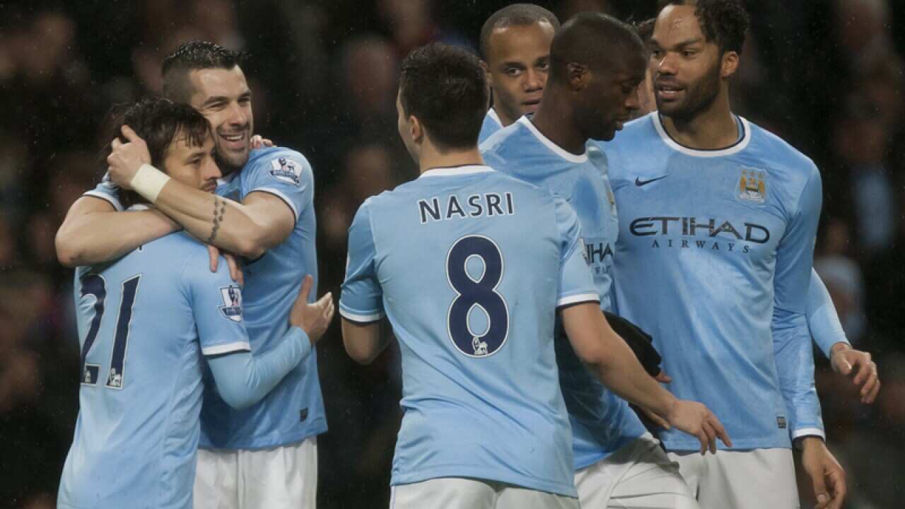 Manchester City celebrate a goal