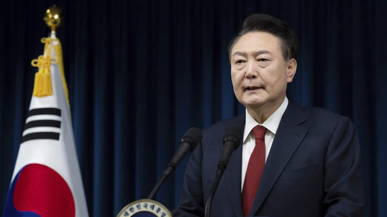 South Korean President Yoon Suk Yeol speaks to media
