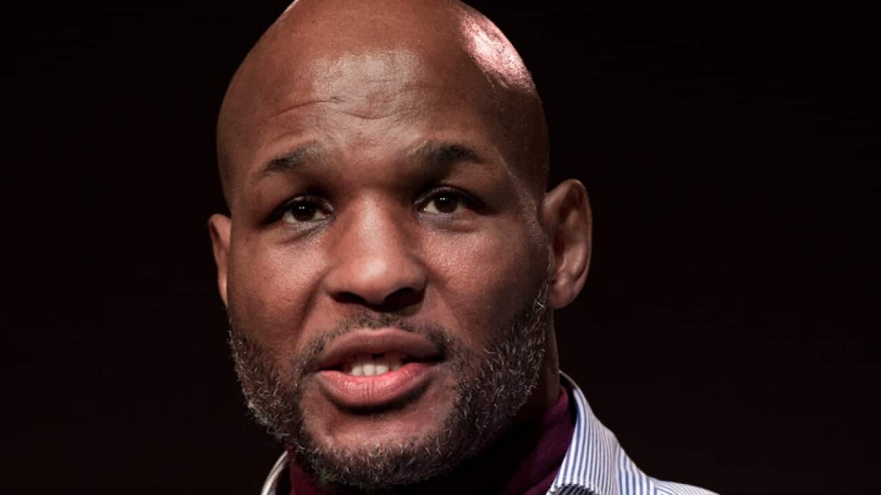 US boxer Bernard Hopkins at a press conference