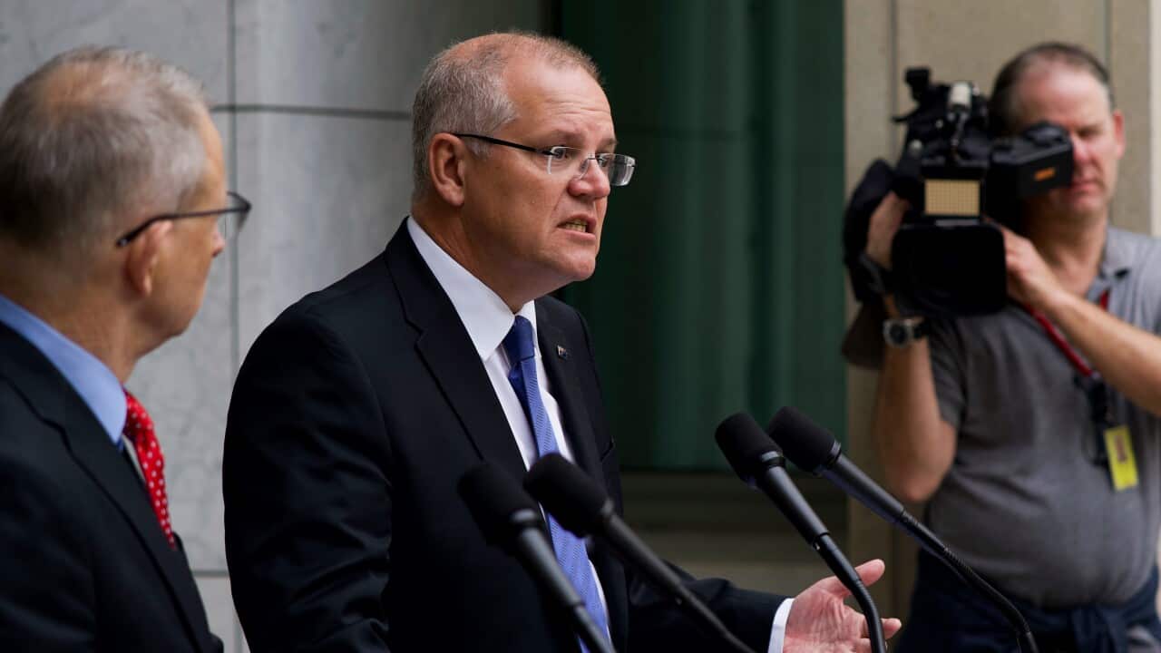 Prime Minister Scott Morrison and Social Services Minister Paul Fletcher