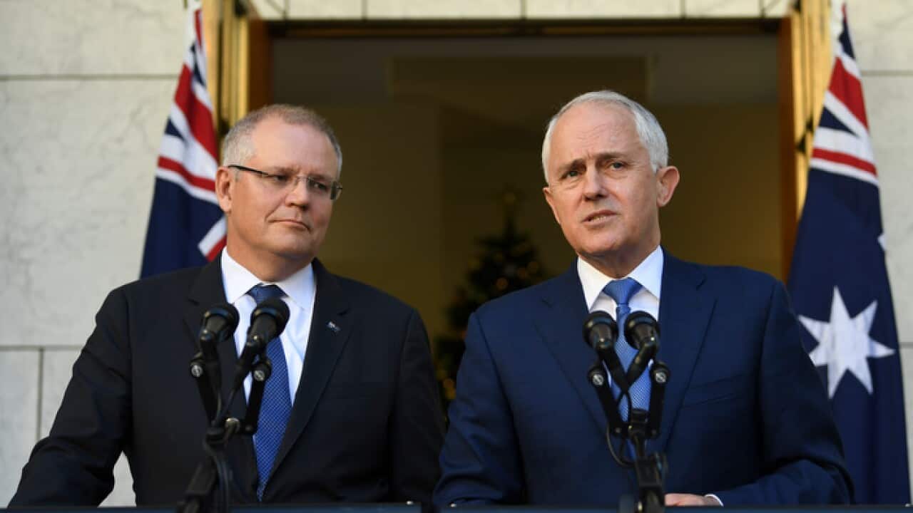 Prime Minister Malcolm Turnbull (right) and Treasurer Scott Morrison