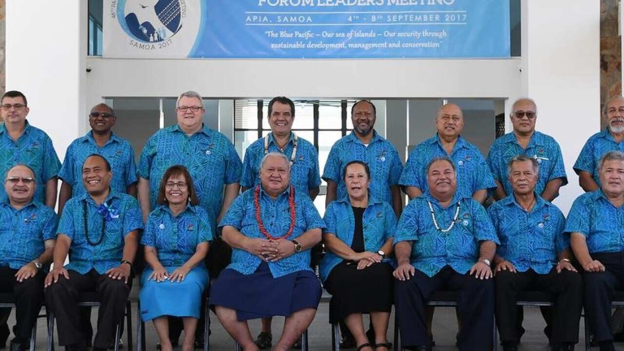 Leaders of the nations attending the 48th Pacific Islands Forum