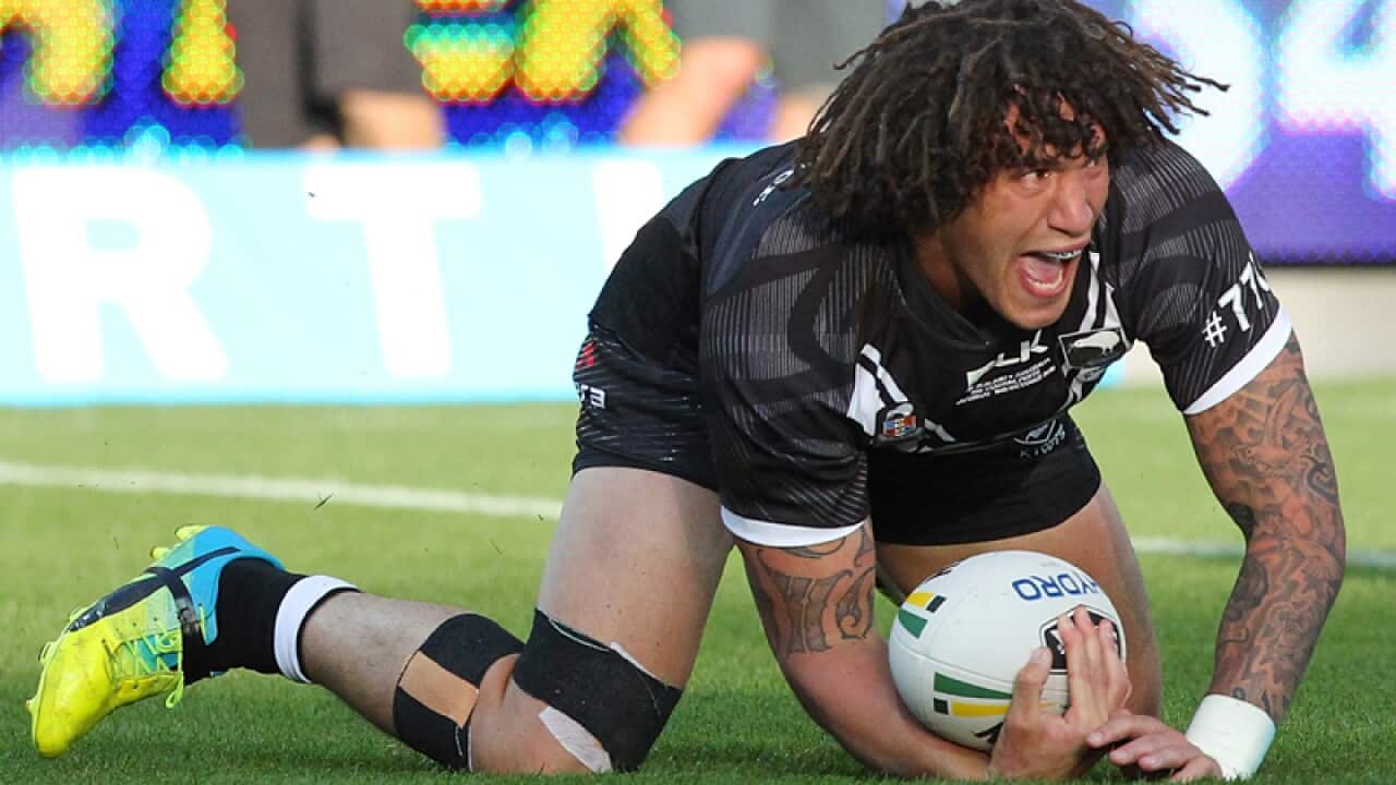 Kevin Proctor for the Kiwis celebrates