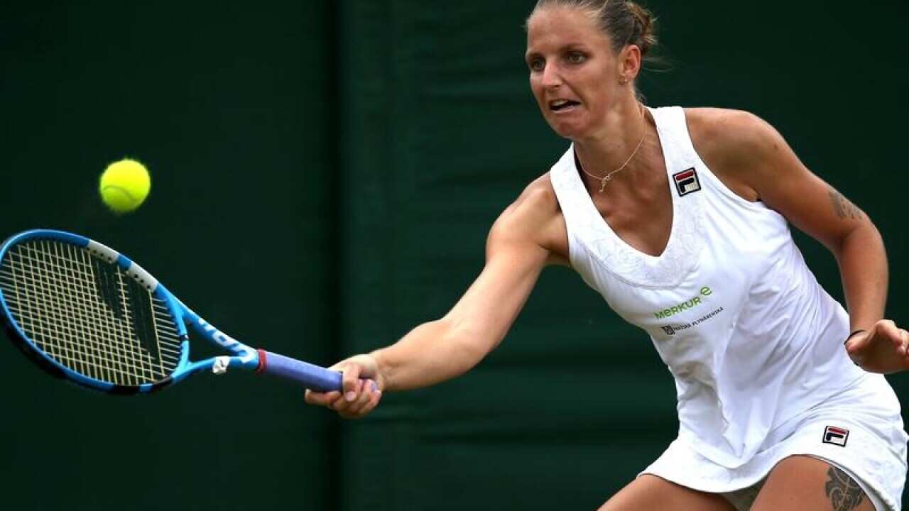 Karolina Pliskova in action.