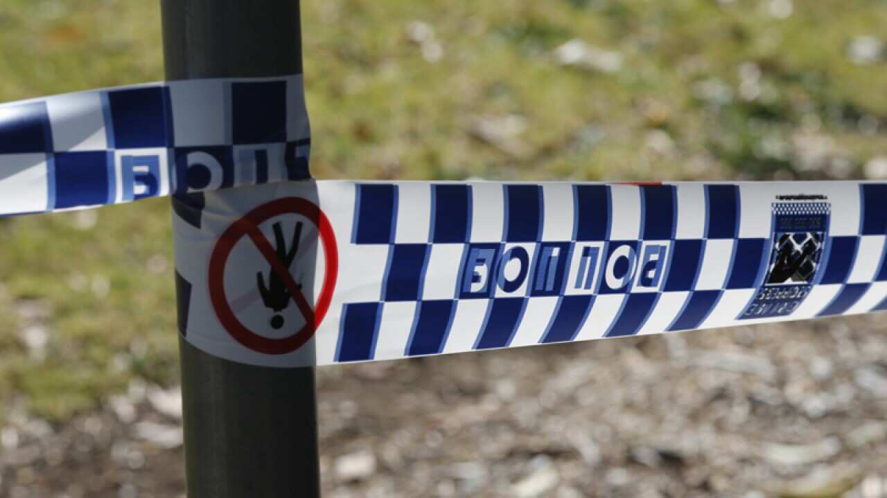 Fire and police emergency services at a scene of a fire in Sydney