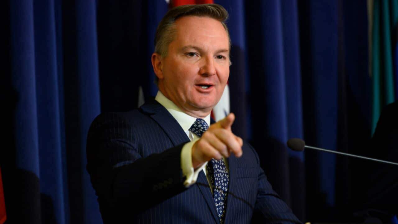 Shadow treasurer Chris Bowen announces the Labor budget costings (AAP)