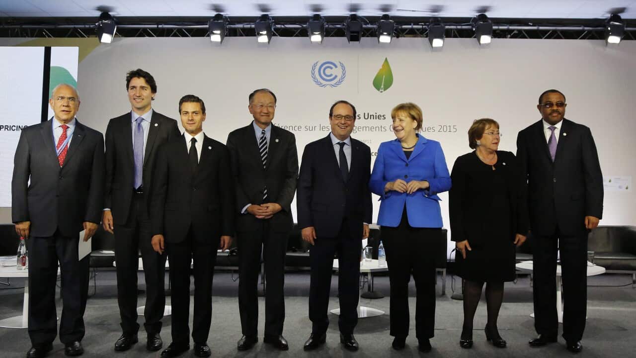 President Angel Gurria, Canadian Prime Minister Justin Trudeau, Mexican President Enrique Pena Nieto, President of the World Bank Jim Yong Kim, French President Francois Hollande, German President Angela Merkel, Chilean President Michelle Bachelet and Pri