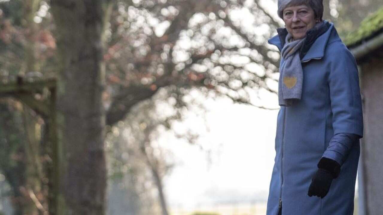 Theresa May after attending a church service