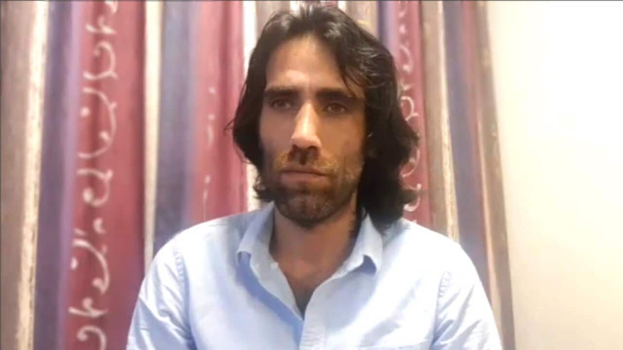 Behrouz Boochani speaking with SBS Kurdish