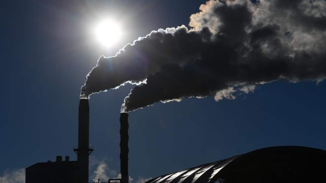 This is a file stock image of emissions from a factory in Broadwater.