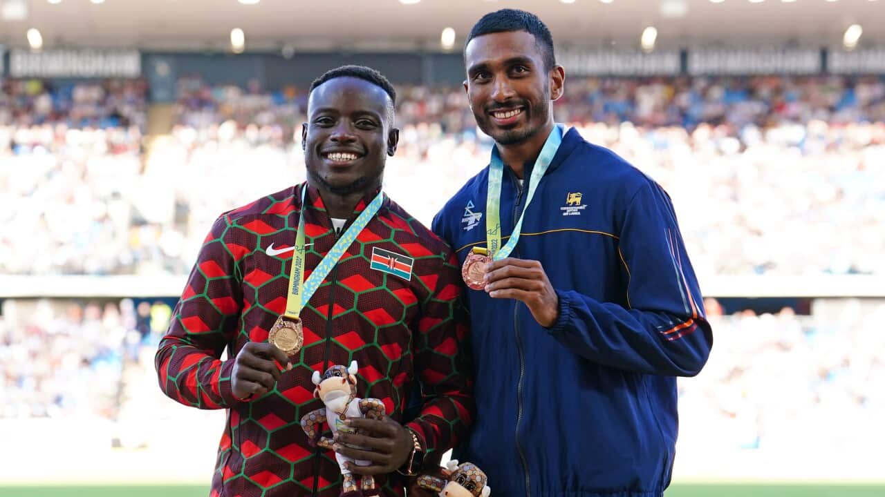 Ferdinand Omanyala and Yupun Abeykoon