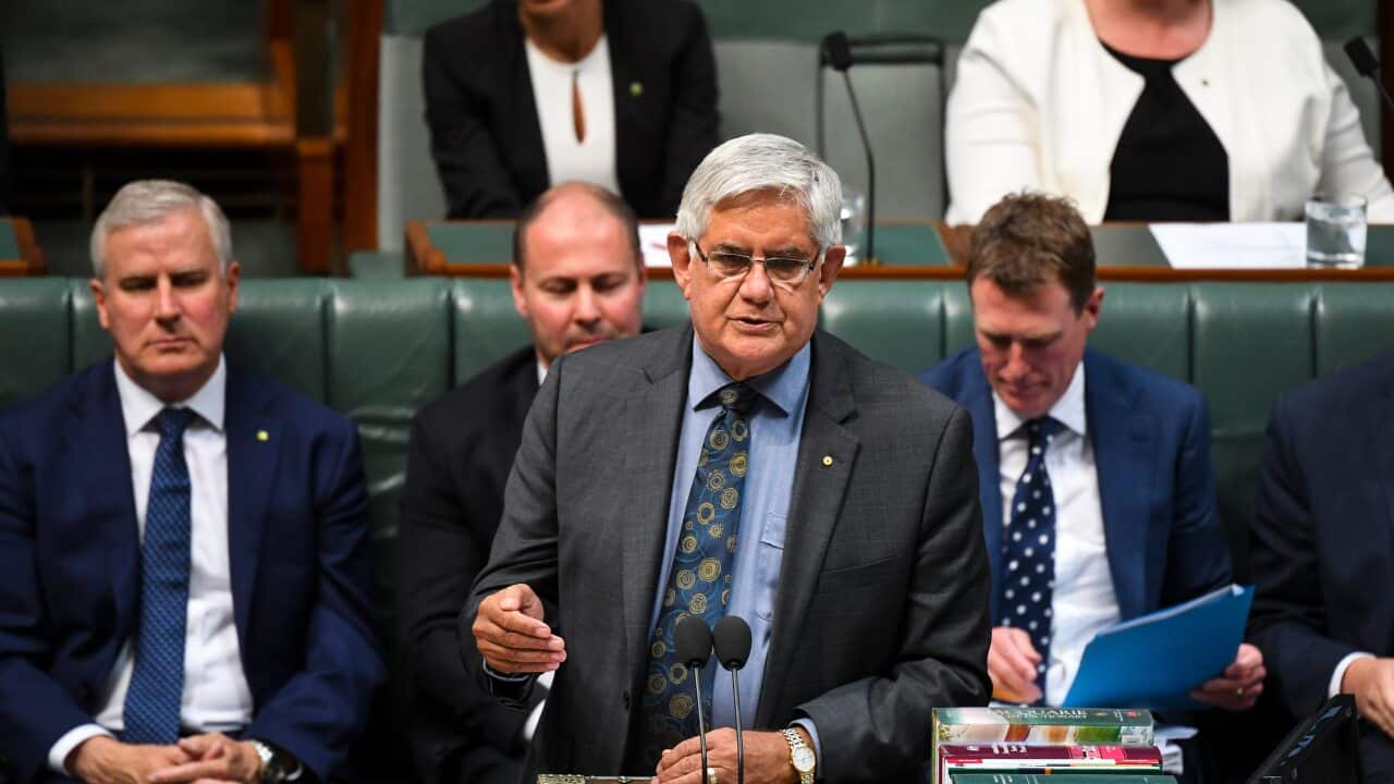 Indigenous Affairs Minister Ken Wyatt speaks during Question Time in Canberra.