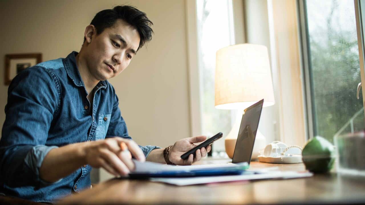 A man on his laptop