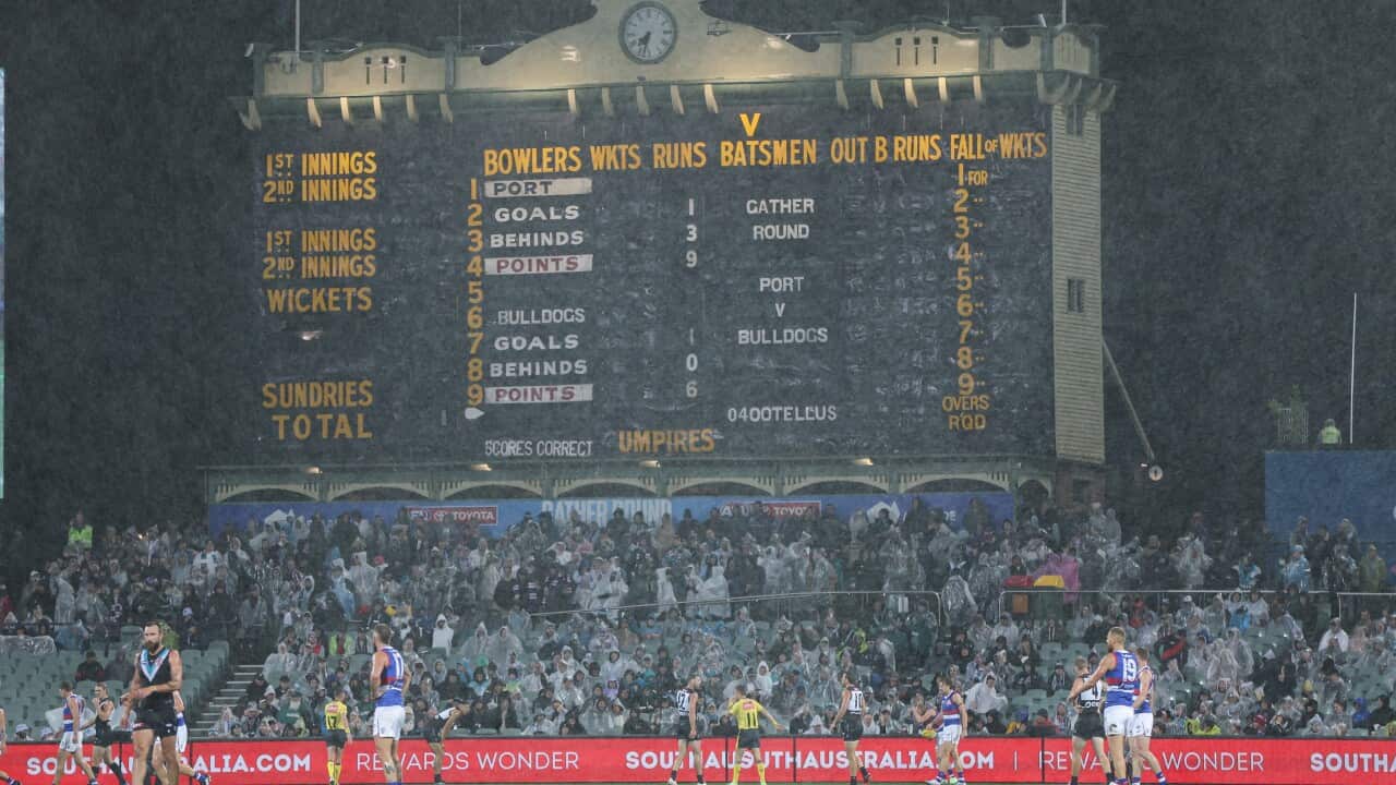 A representative image of rainy weather in Adelaide.