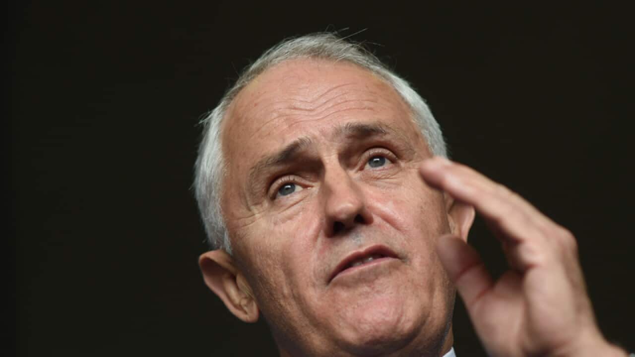 Australian Prime Minister Malcolm Turnbull speaks to the media