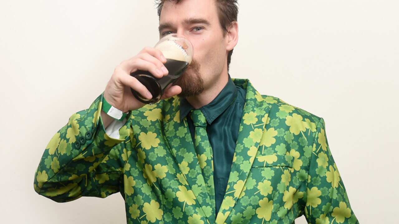 Chris Clingan celebrates St Patrick's Day in Sydney