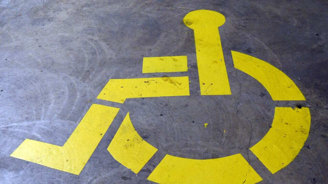 A disability carpark sign