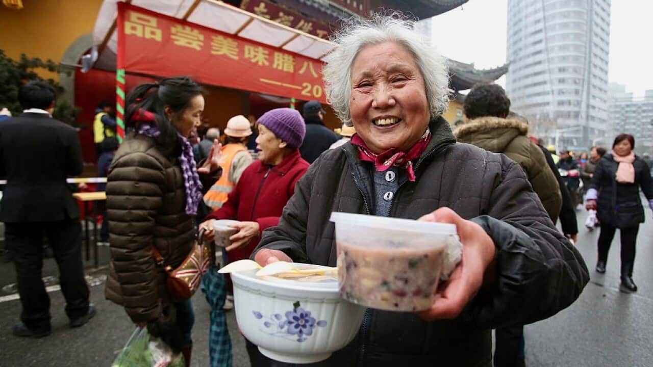 People Line Up For Free Laba Congee During Laba Festival