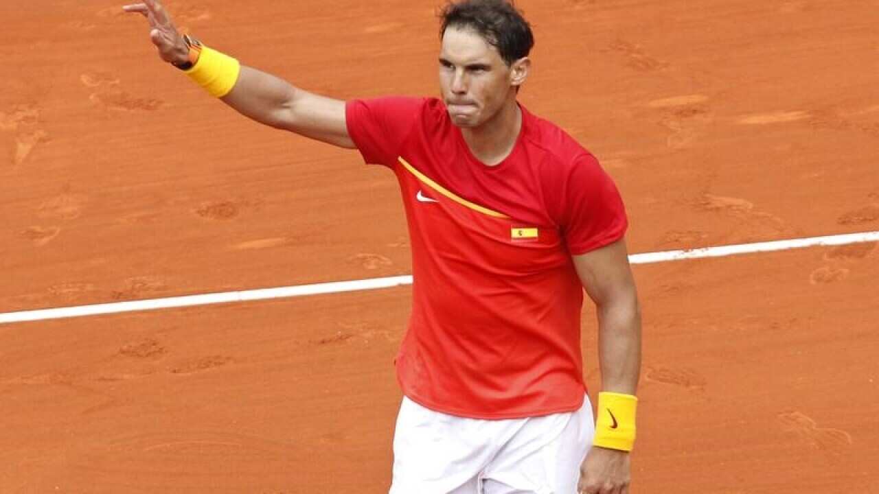 Rafael Nadal beat Germany's Philipp Kohlschreiber in straight sets.