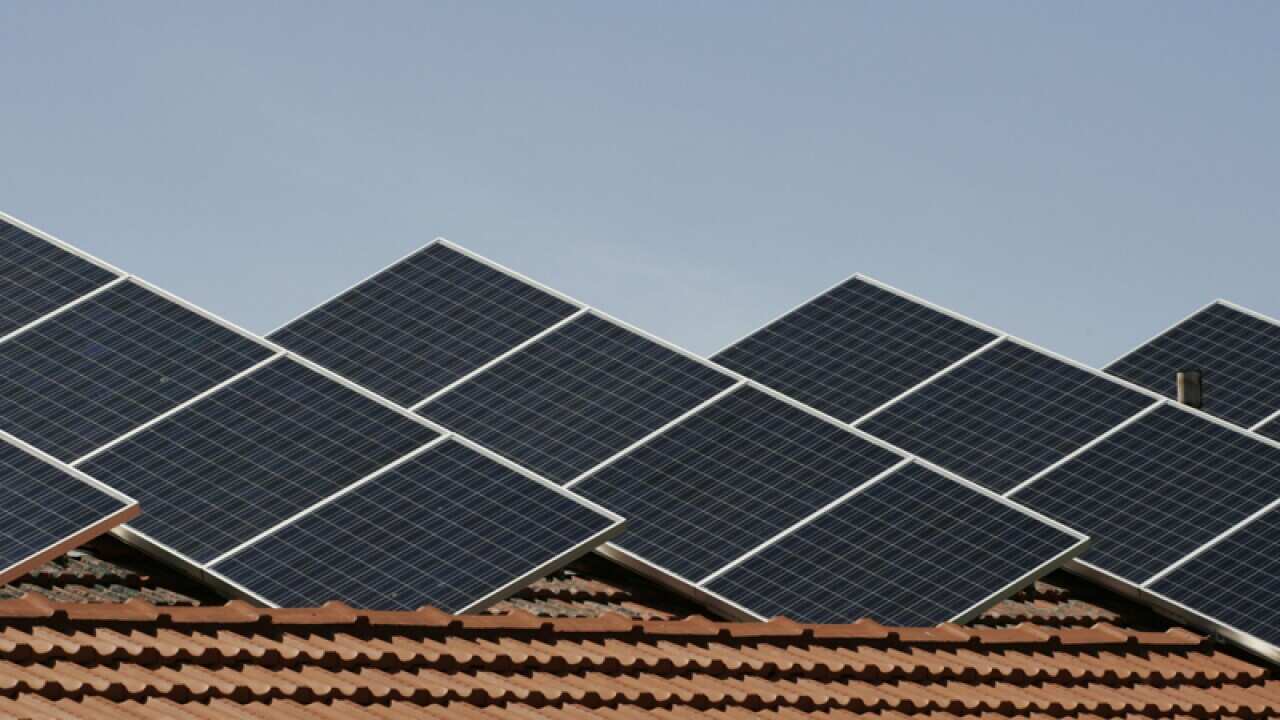 Solar panels on a roof