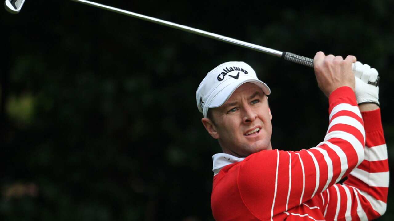 Australia's Brendan Jones tees off