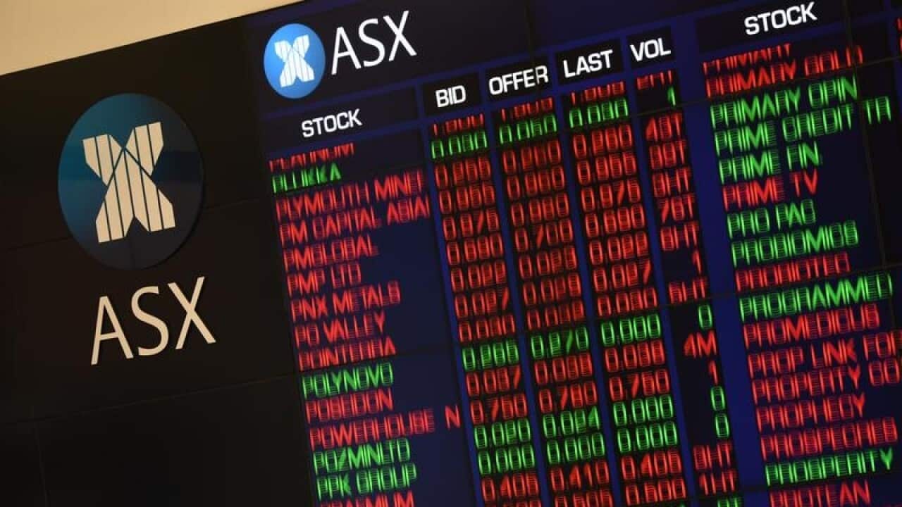 Information boards at the Australian Securities Exchange