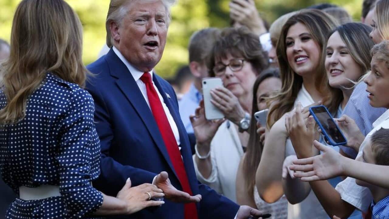 President Trump and the first lady at the White House