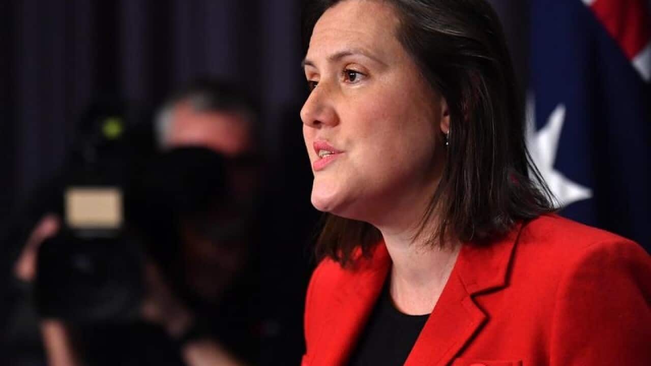 Kelly O'Dwyer at a press conference.