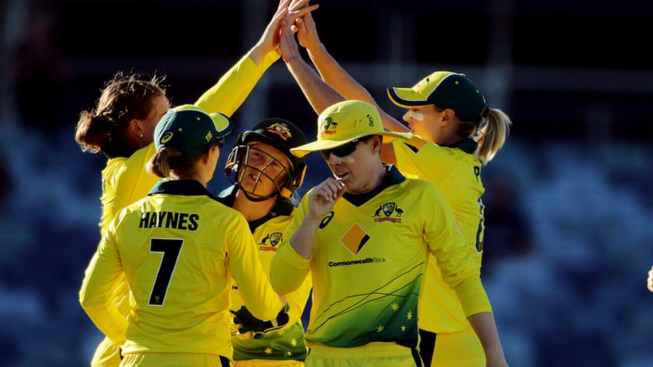Australia celebrates another wicket