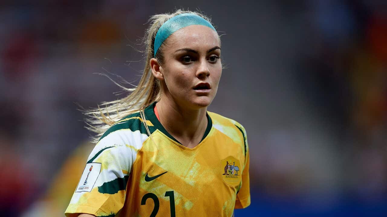 Ellie Carpenter in action for the Matildas