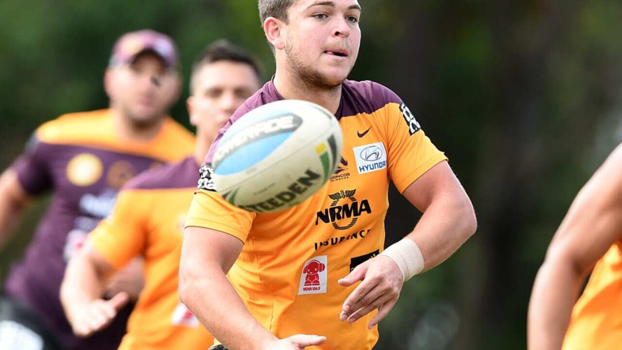 Ash Taylor passes the ball