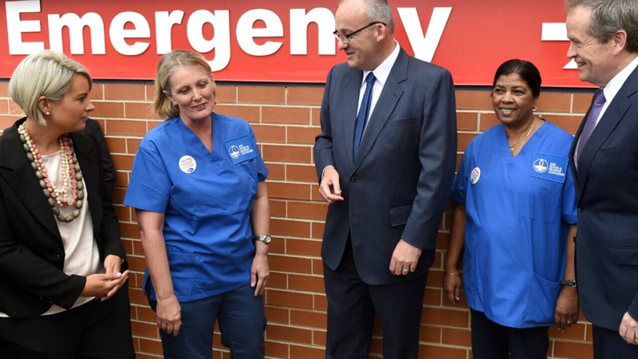 NSW Labor leader Luke Foley at St George Hospital in Sydney