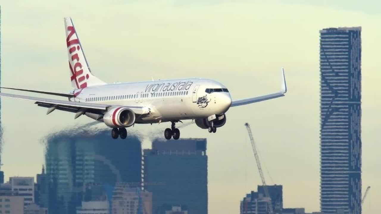 A Virgin Australia plane at Brisbane Airport