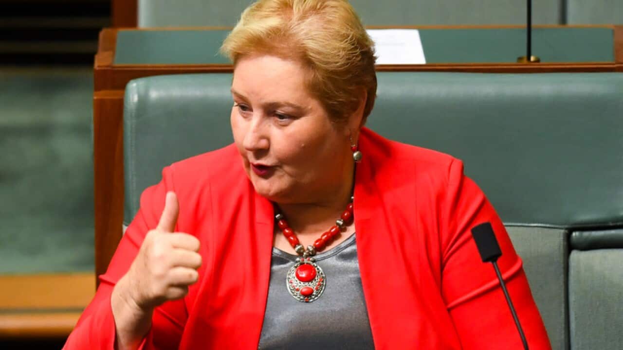 Liberal Member for Gilmore Ann Sudmalis reacts during House of Representatives Question Time at Parliament House in Canberra, Monday, September 17, 2018. (AAP Image/Lukas Coch) NO ARCHIVING