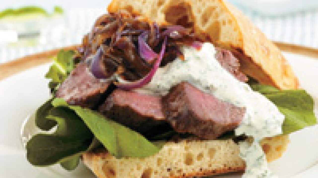 Lamb on Turkish bread