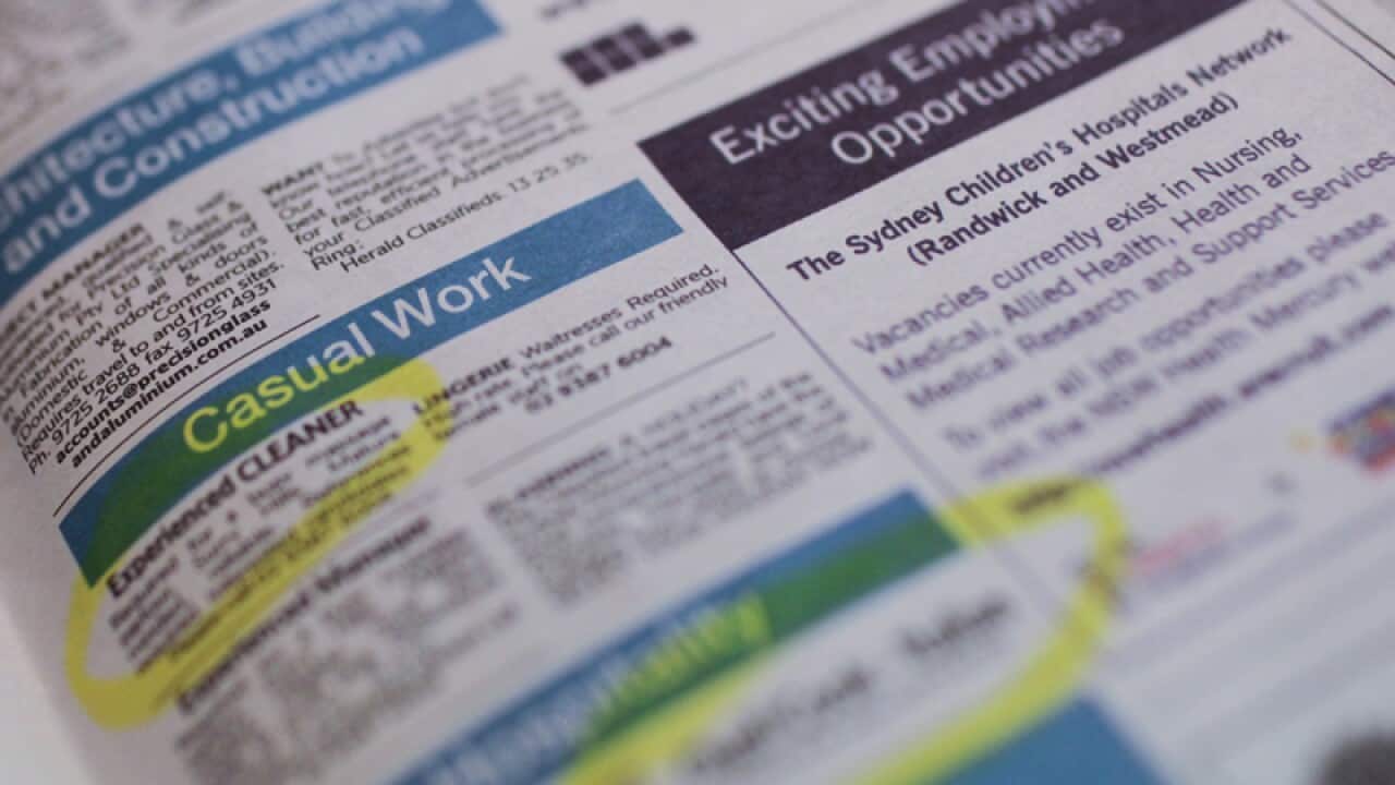 Job advertisements in a newspaper