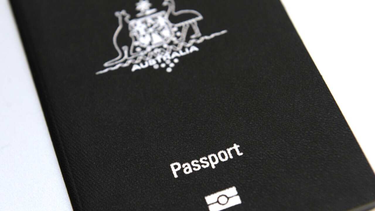 An Australian passport pictured in Brisbane