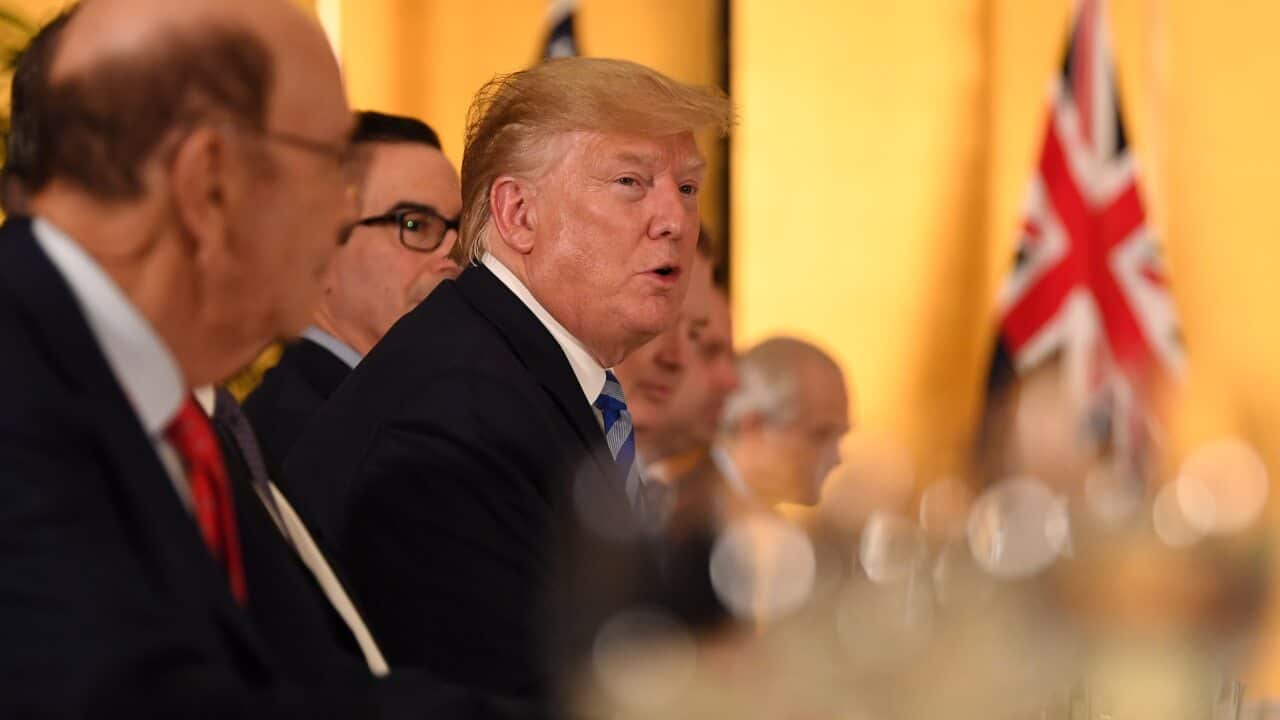 President of the United States of America Donald Trump at the working dinner with Australia on the eve of the G20 summit.