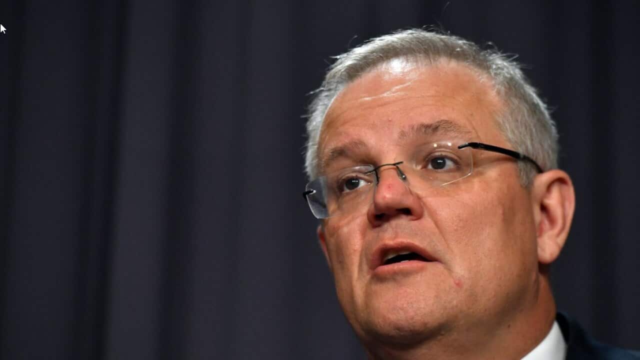 Prime Minister Scott Morrison gives an update on the coronavirus at a press conference at Parliament House in Canberra, Friday, March 6, 2020