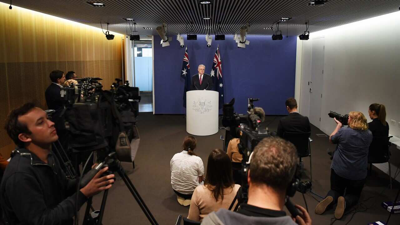 Scott Morrison at the National Cabinet media conference