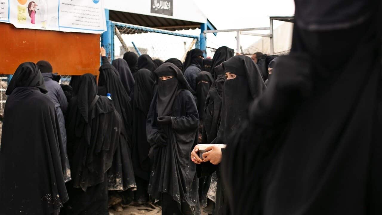 A camp in northern Syria holding individuals displaced from IS-occupied territory.