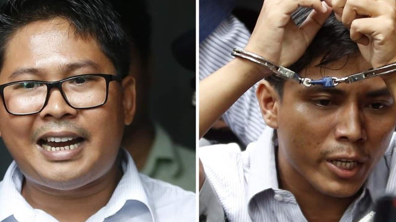 Jailed Reuters journalists Wa Lone, left, and Kyaw Soe Oo, right, have lost their appeals in Myanmar.